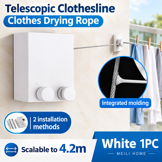 Telescopic Retractable Clothesline – Wall-Mounted Clothes Drying Rope