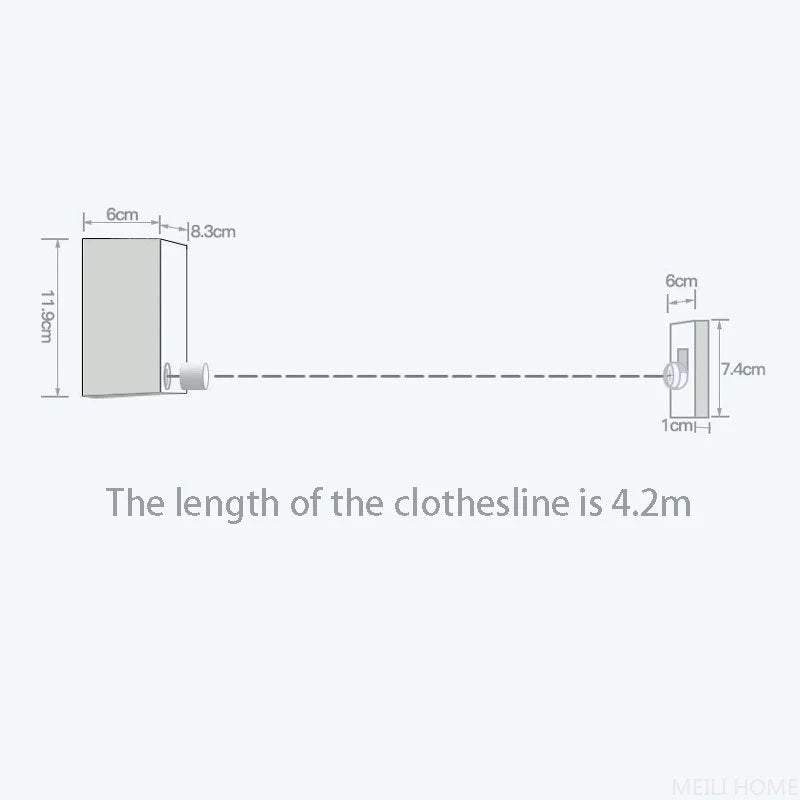 Telescopic Retractable Clothesline – Wall-Mounted Clothes Drying Rope