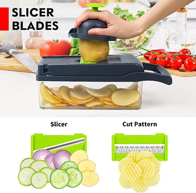 12-in-1 Vegetable Cutter, Chopper & Slicer – Multifunctional Kitchen Food Prep Tool