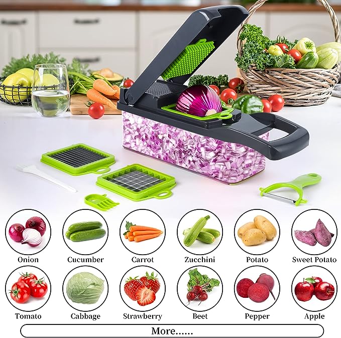 12-in-1 Vegetable Cutter, Chopper & Slicer – Multifunctional Kitchen Food Prep Tool